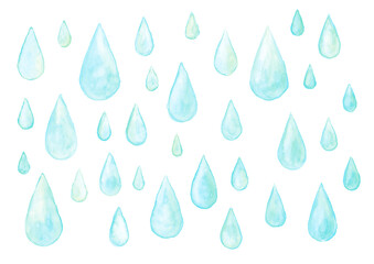 梅雨、雨、涙、水色、黄色