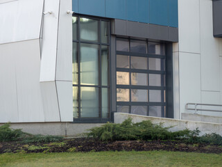 Fototapeta premium Garage rolling gates. Parking entrance gates. Warehouse entrance. Modern architectural trends