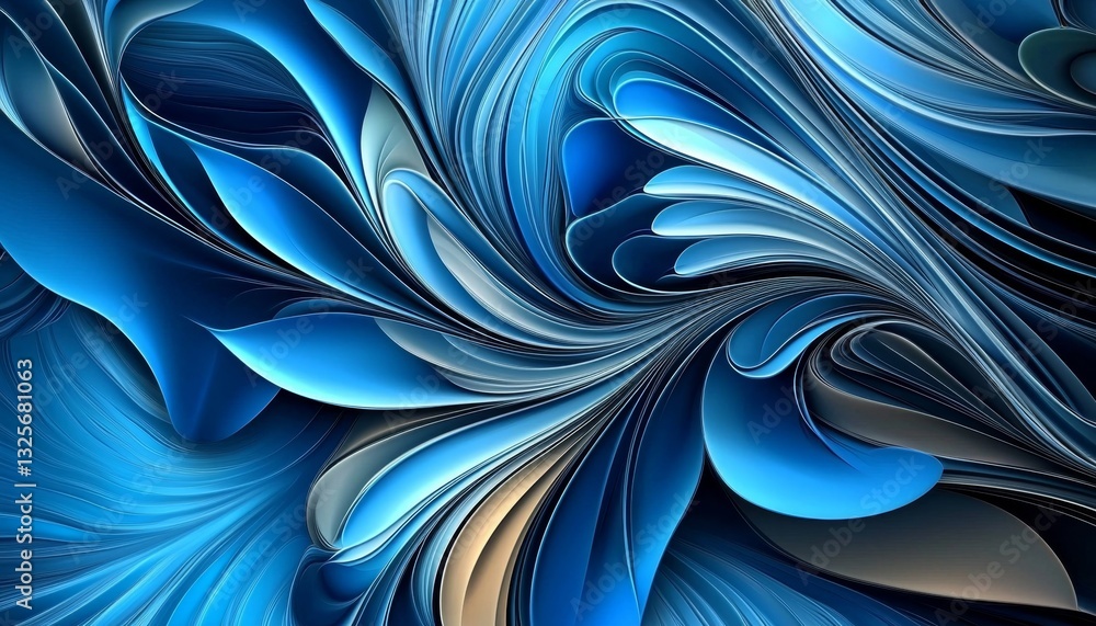 Poster dynamic 3d waves create a mesmerizing blue backdrop.
