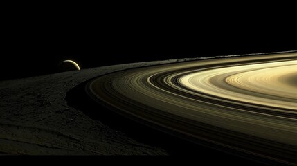 Fototapeta premium Detailed glimpse into the stunning structure of Saturn's rings.