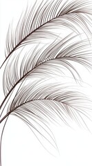 Fototapeta premium Minimalist design featuring palm leaves in a single continuous line.
