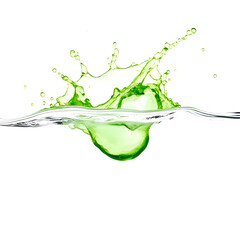 "Realistic Clear Water Splash with Droplets and Waves on a Transparent Background"







