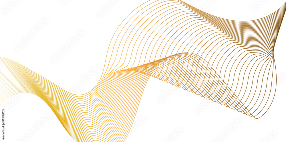 Poster abstract wavy lines on transparent background with yellow smooth element swoosh speed wave modern st