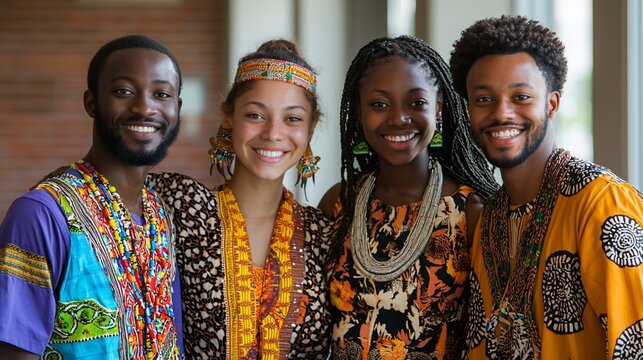 Happy diverse group of young adults smiling for a portrait.