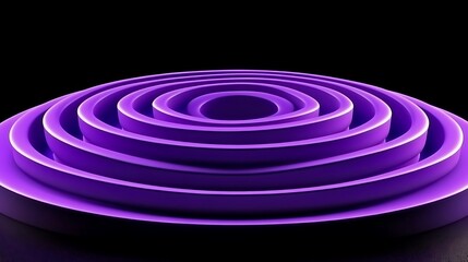 Abstract purple concentric circles on black background.