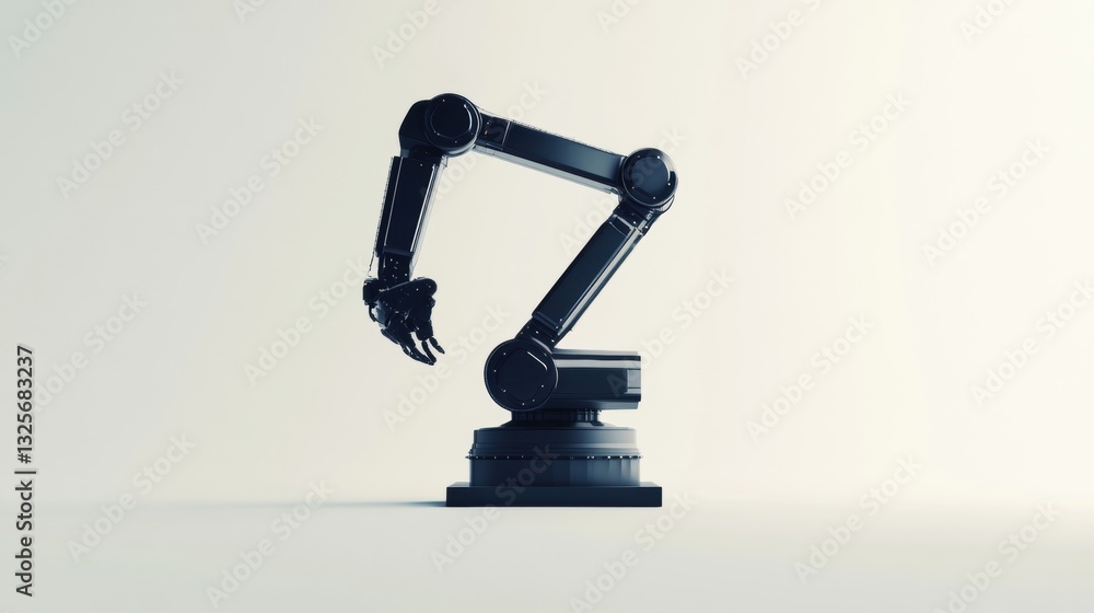 Poster industrial robotic arm on a neutral background showcasing advanced technology and automation for var
