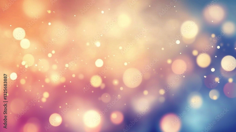 Poster captivating blend of colors in an abstract bokeh with natural elements.