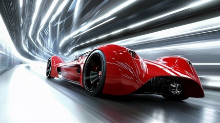 Fototapeta premium Stunning 3D illustration of a red sports car.