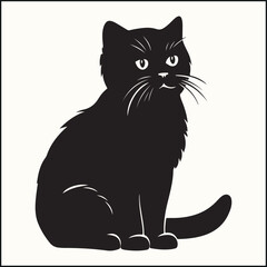 Obraz premium Silhouette of a Scottish Fold, Adorable Kitty