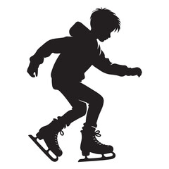 Silhouette of a Young Ice Skater A Winter Sport and Recreation