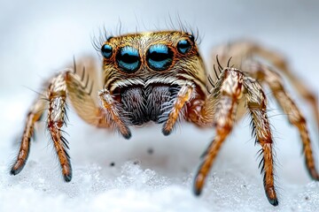 Fototapeta premium Macro Photography of Spider Isolated on White Background