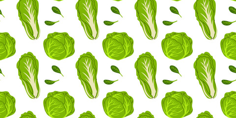 Fresh green leafy vegetables arranged in a repeating pattern on a clean white background