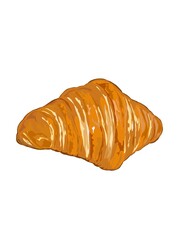 Hand drawn illustration of croissant. 