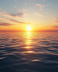 Serene ocean sunset golden hour peaceful water landscape view sea sky calm blue image photo clouds