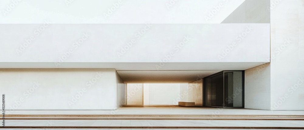 Poster minimalist architecture with clean lines and neutral tones in modern building design