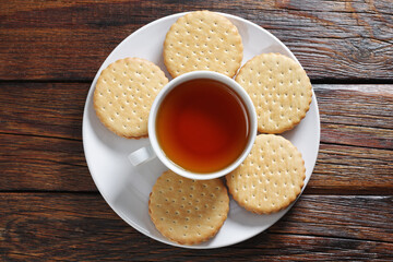 Tea and cookies with filling