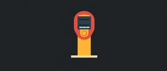 Colorful and Modern Parking Meter on a Dark Background with a Minimalistic Design and Digital Display for Urban Settings