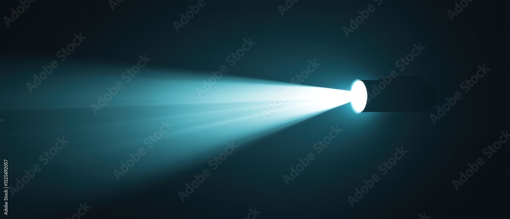 Aufkleber bright beam of light emitting from a projector in a dark space creating an atmospheric and mysteriou