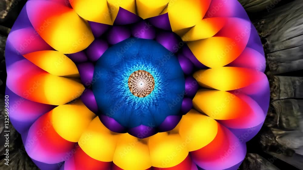 Poster vibrant abstract flower design bursting with color and depth in a digital creation