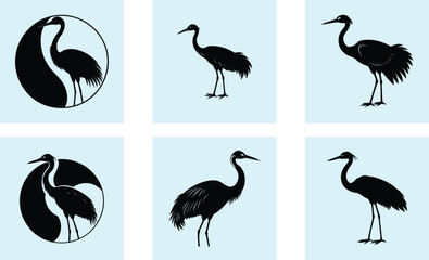 Obraz premium Crane Silhouette vector
