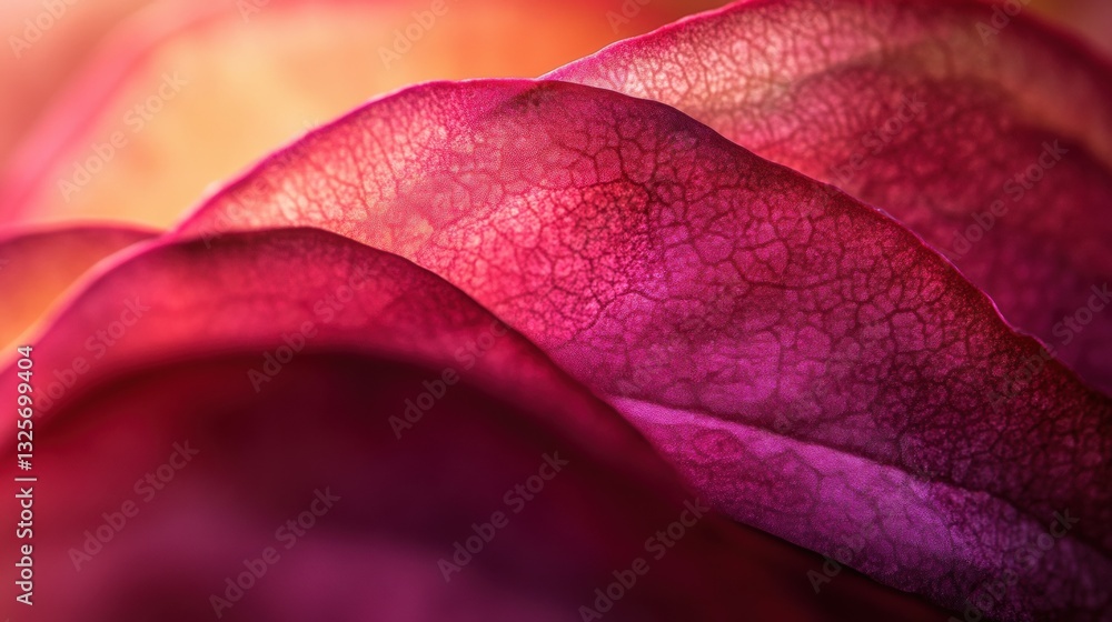 Poster close-up view of vibrant petals with intricate veins and rich color gradients perfect for nature and
