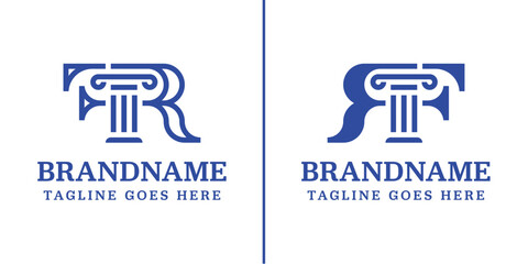 Letters RF or FR Pillar Law Logo, symbolizing strength, stability, and justice