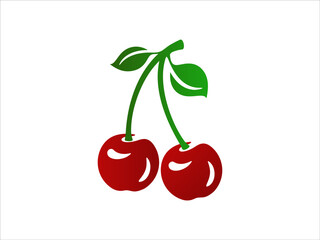 cherry logo icon isolated on white background	

