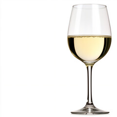 white wine glass isolated on a white background,