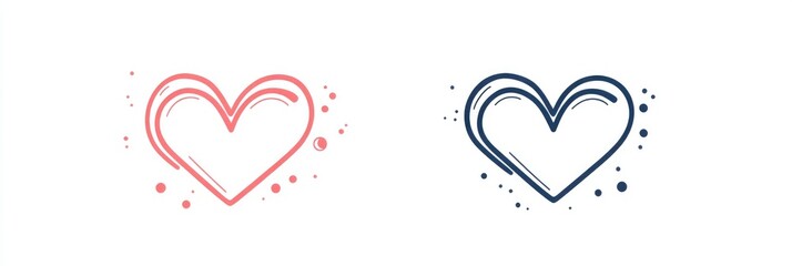 Interlocking Double Hearts Icon: Love Symbol for Favorites and Likes in Varied Styles