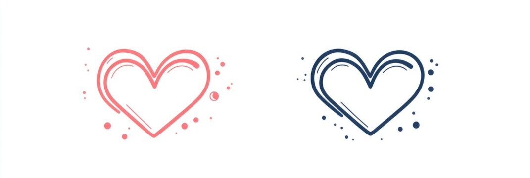 Interlocking Double Hearts Icon: Love Symbol for Favorites and Likes in Varied Styles