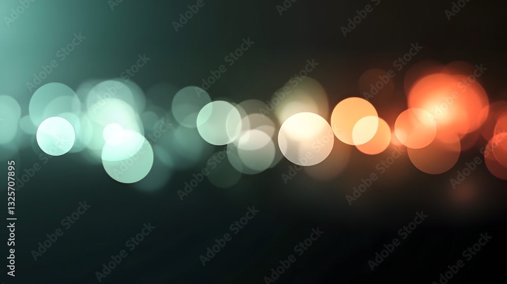 Poster soft bokeh lights in gradient colors against a dark background