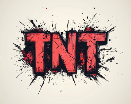 Dynamic TNT Lettermark: Explosive Lettering with Hand-Drawn Font in Bold Design