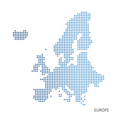 Fototapeta premium Europe map dotted blue gradient 
