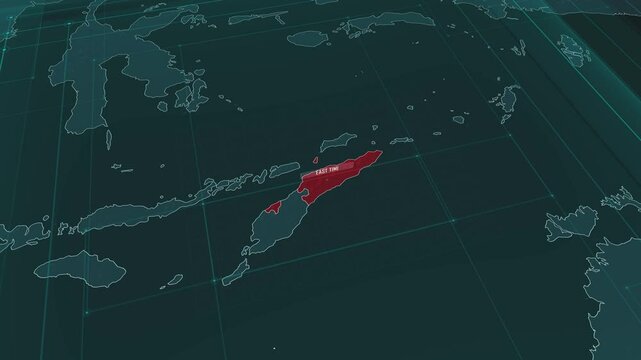 Zoom in to the map of East Timor, with text and textless.