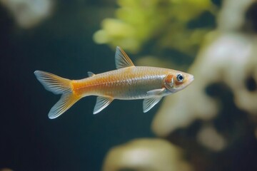 Small Freshwater Minnow: Isolated Common Fish on a White Background