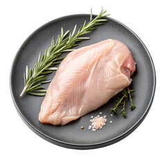 raw chicken breast with herbs