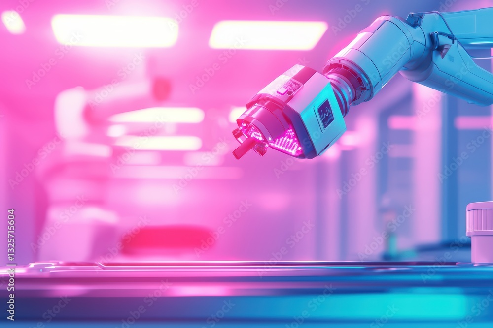 Aufkleber advanced cybernetic healthcare concept with ai and robotic assistance in futuristic setting