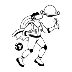 A glyph illustration of vr exploration 
