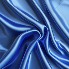 Blue white satin silk fabric on transparent background 