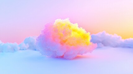 Fototapeta premium Pastel Cloud Dreamy 3D Render Soft Light Fluffy Abstract Background