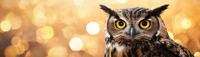 Obraz premium Enchanting Fantasy Scene Featuring a Wise Owl with Magical Background and Mystical Aura