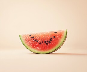 Ultra-Realistic Watermelon Slice with Glistening Droplets and Crisp Details