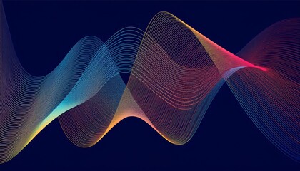 Abstract geometric line wave poster vector set in vibrant hues