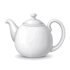 Obraz premium Elegant white porcelain teapot on white background, minimalist design