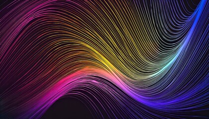 Fototapeta premium Abstract geometric line wave poster vector set in vibrant hues