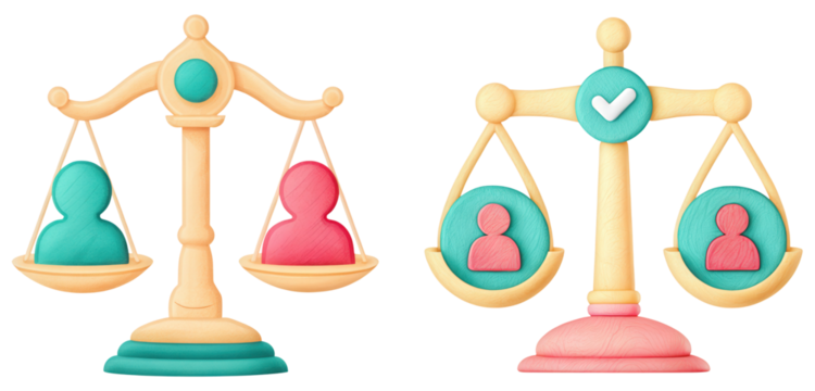 A balancing scale showcasing various strategic options for decision-making and planning.