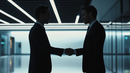 Business People Shaking Hands in Modern Office Space Agreement Deal