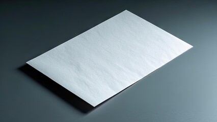 a high-resolution top view photo of a clean white paper sheet with subtle texture details, placed on a deep gray background. the paper has a slightly rough surface, showing fine fibers and a natural o