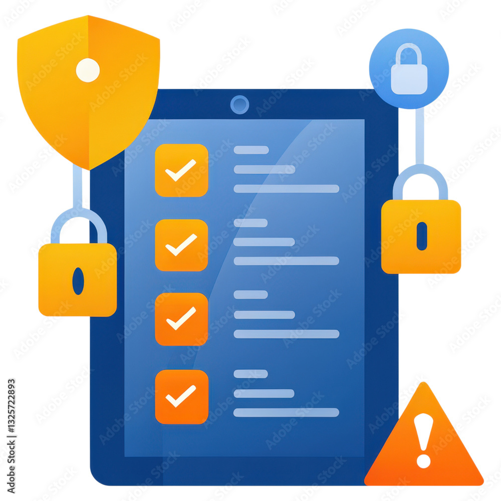 Poster phishing protection and fraud cybersecurity, a checklist image designed to help users prevent phishi