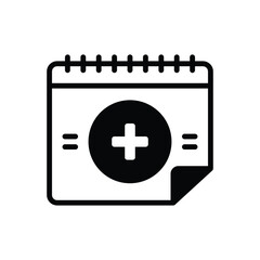 Obraz premium Black solid icon for add calendar